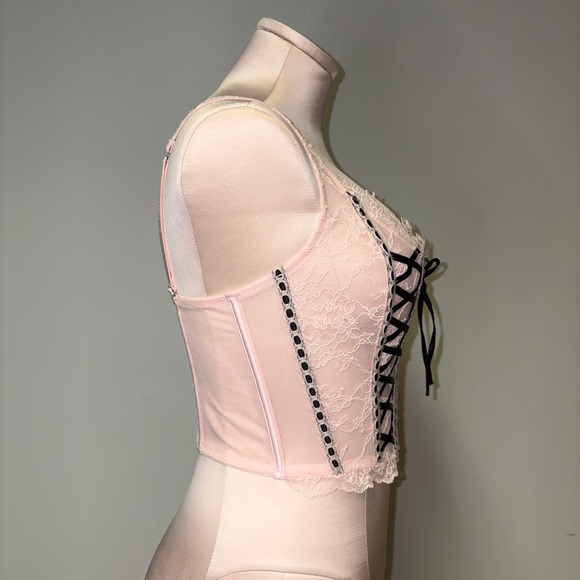 BNWT Victoria's Secret Dream Angel Pink & Black Lace Corset (S-DD) - Picture 3 of 7